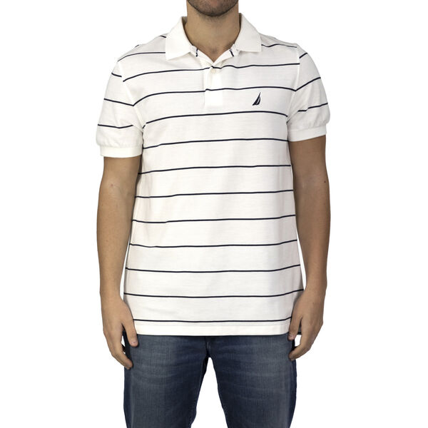 NAUTICA: Poloshirt mit aufgesticktem Logo, Wei&szlig;