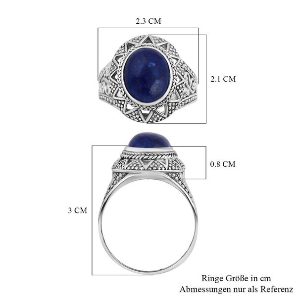 Lapislazuli Ring 925 Silber (Größe 16.00) ca. 6,35 ct image number 5