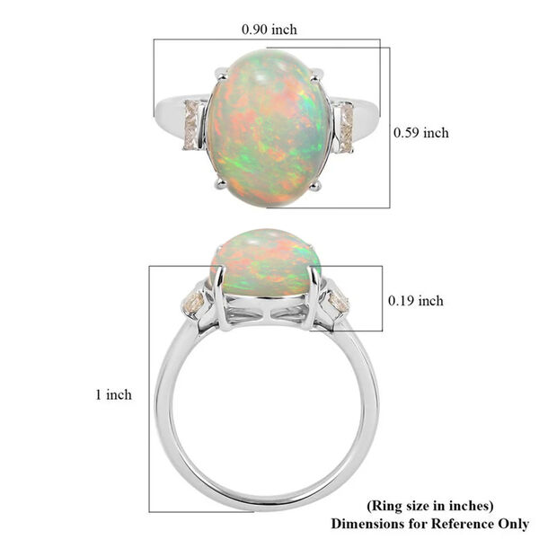 LUXORO AAA nat&uuml;rlicher, &auml;thiopischer Welo Opal und Diamant Ring in 585 Gold - 3,90 ct. image number 4