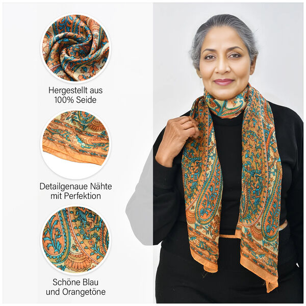 Schal aus Seide, Ockergelb image number 4