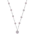 Weiße Edison Perle Halskette ca. 50 cm 925 Silber rhodiniert