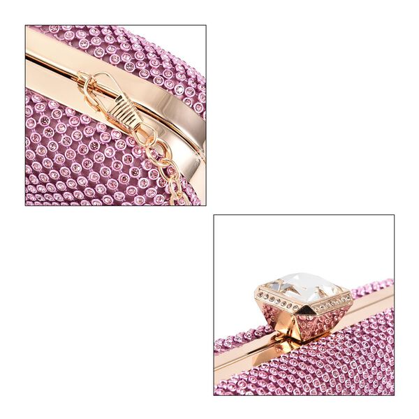 Moderne Clutch mit Kristallverzierung, 20x4x2 cm, Rosa image number 5