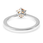 Champagner Moissanit Solitär Ring 925 Silber Rhodium-Überzug image number 7