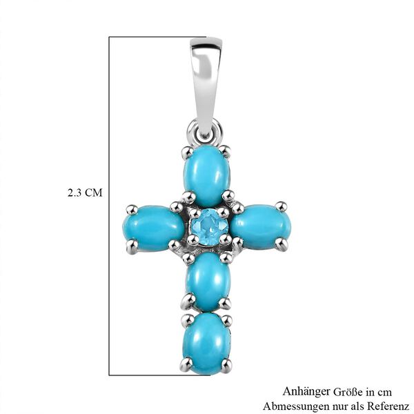 AA Sleeping Beauty Türkis und Neon Apatit Anhänger, 925 Silber platiniert - 0,85 ct. image number 6