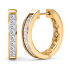 Moissanit Creolen, 925 Silber Gelbgold Vermeil ca. 0.85 ct