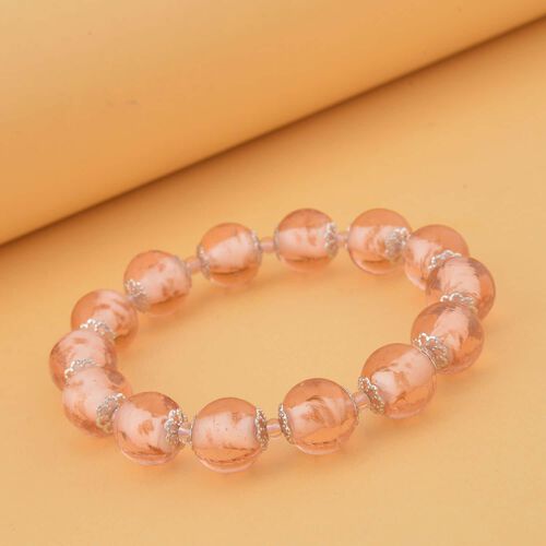 Rosa Armband im Murano-Stil, 16,5 cm image number 1
