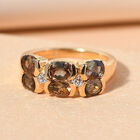 Natürlicher Jenipapo Andalusit und Zirkon Ring 925 Silber Gelbgold Vermeil  ca. 2,08 ct image number 1