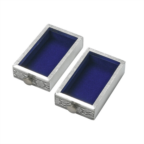 Oxidierte 3-stufige Schmuckbox mit Elefantenprägung und Samt-Innenfutter image number 7