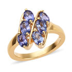 AA Tansanit Ring 925 Silber Gelbgold Vermeil (Größe 16.00) ca. 1,58 ct image number 3