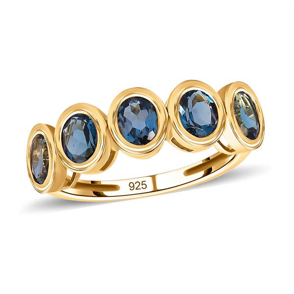 London Blau Topas Ring, 925 Silber vergoldet (Gr&ouml;&szlig;e 16.00) ca. 1.75 ct image number 4