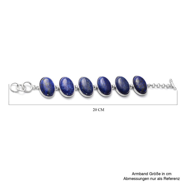 Lapislazuli-Armband, 19 cm, silberfarben ca. 150,00 ct image number 3