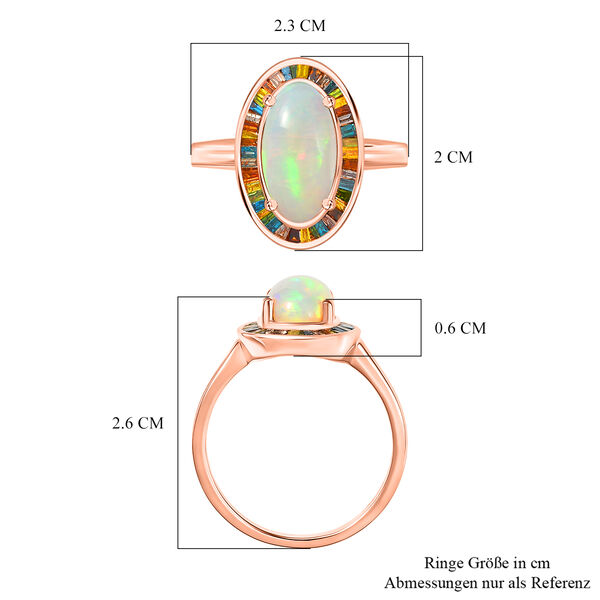 D&rsquo;Joy AA nat&uuml;rlicher, &auml;thiopischer Welo Opal und mehrfarbiger Diamant Ring - 2,64 ct. image number 7