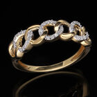 Weißer Diamant Ring, 925 Silber Gelbgold Vermeil, (Größe 18.00) ca. 0.15 ct image number 1