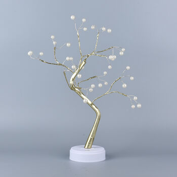 Warmwei&szlig;e 36 LED Baum Lampe, Gr&ouml;&szlig;e 50 cm, 3xAA (nicht inkl.), Gold und Wei&szlig;