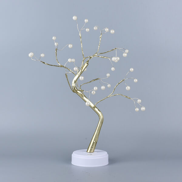 Warmwei&szlig;e 36 LED Baum Lampe, Gr&ouml;&szlig;e 50 cm, 3xAA (nicht inkl.), Gold und Wei&szlig;