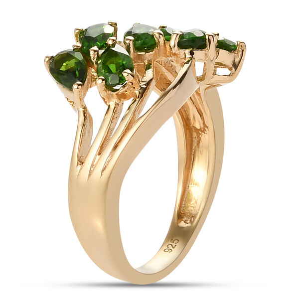 Nat&uuml;rlicher Chromdiopsid Ring 925 Silber vergoldet  ca. 1,59 ct image number 5