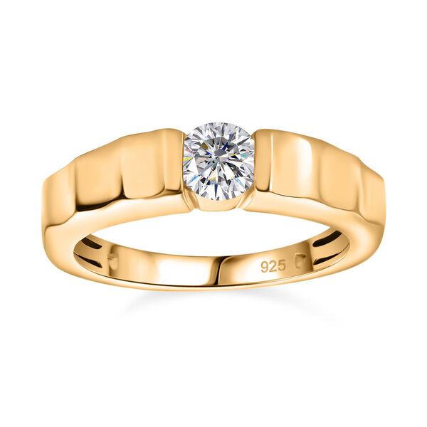 EF Moissanit Ring in Silber mit Gelbgold Vermeil - 0,43 ct. image number 4