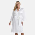 LA MAREY Signature - Kimono lang aus 100% Maulbeerseide, Einheitsgröße, Elfenbein