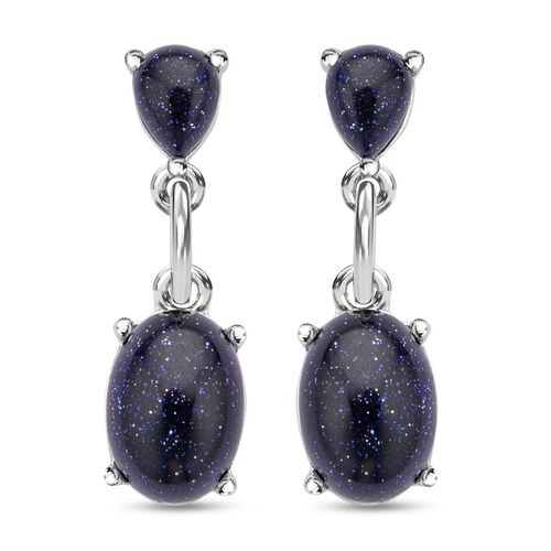 Blaue Sandstein Ohrringe, silberfarben, ca. 25.00 ct image number 0