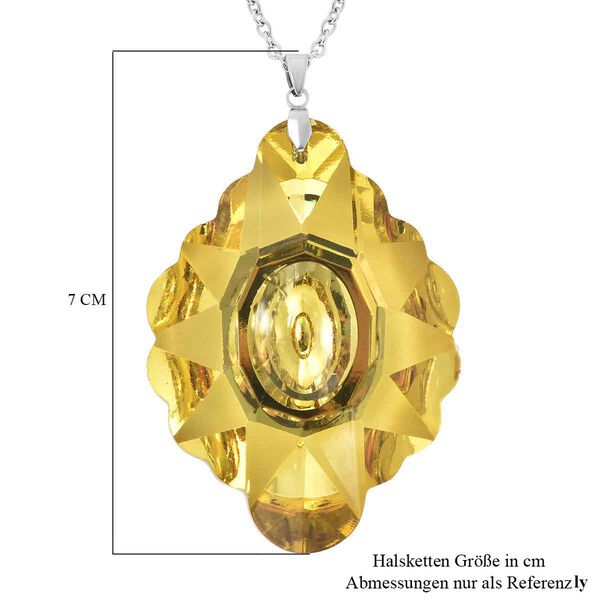 Simulierter, gelber Kristall-Anh&auml;nger mit Kette - 215 ct. image number 6