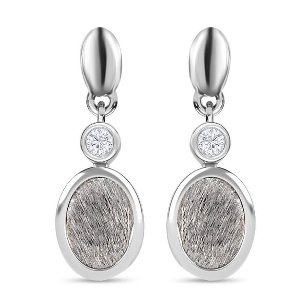 Meteorit und Zirkon Ohrringe - 5,70 ct. image number 0