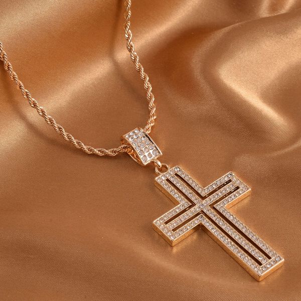 Wei&szlig;er Kristall-Anh&auml;nger mit Kette - 8 ct. image number 2