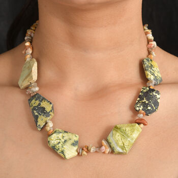 EverTrue gelbe T&uuml;rkis und verr&uuml;ckte Spitzen-Achat 45cm Halskette - 440 ct.