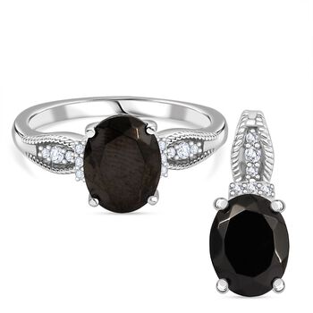 D'Joy 2er-Set Elite Shungit und Zirkon Schmuckset - 1,82 ct.