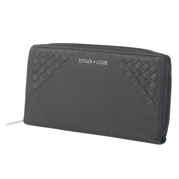 CLOSE OUT - UNION CODE: Echtleder Brieftasche mit Krokopr&auml;gung, schwarz image number 6