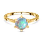 Natürlicher, äthiopischer Welo Opal Ring, 925 Silber vergoldet (Größe 18.00) ca. 0,85 ct