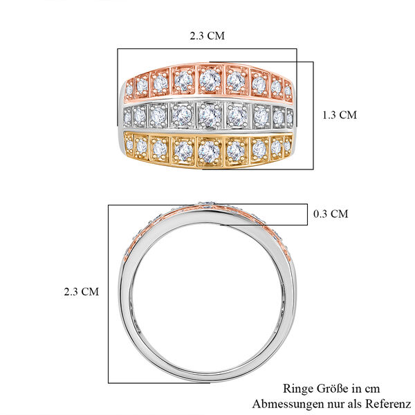 D&rsquo;Joy Moissanit dreifarbiger Ring - 1 ct. image number 7