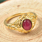 Afrikanischer Rubin-Ring, Fissure gefüllt, 925 Silber vergoldet (Größe 16.00) ca. 1,15 ct image number 1