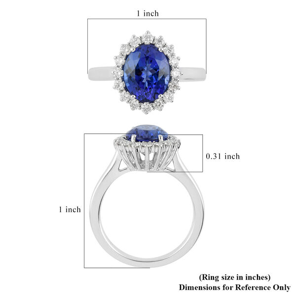 RHAPSODY AAAA Tansanit und VS E-F Diamant Halo Ring - 3,65 ct. image number 4