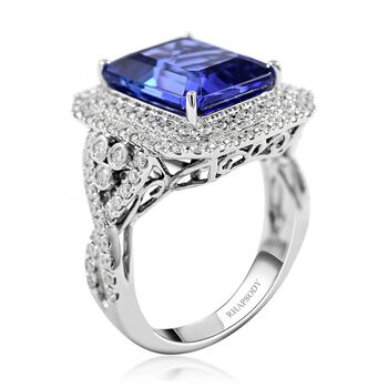 RHAPSODY AAAA Tansanit und VS-EF Diamant Ring in 950 Platin - 8 ct.