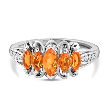 Salamanca Feueropal und Zirkon-Ring - 0,66 ct.