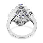 Wunderschöner Tansanit und weißer Zirkon-Ring, 925 Silber platiniert  ca. 2,30 ct image number 5
