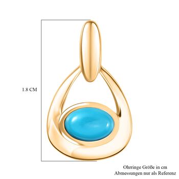 D'Joy Sleeping Beauty T&uuml;rkis Ohrringe 925 Silber 750 Gelb Vergoldet ca. 0.89 ct