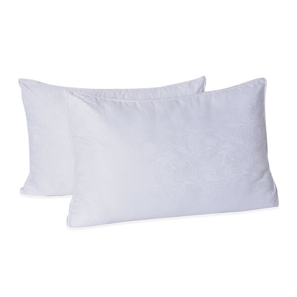 SERENITY NIGHT - 2er-Set Seiden Kissen mit Jacquard Bezug, Gr&ouml;&szlig;e  75x50 cm