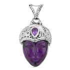 Sajen Silber - Afrikanischer Amethyst Anhänger, 925 Silber ca. 20.99 ct