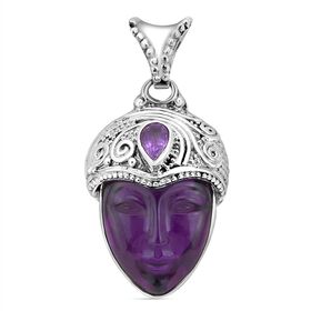 Sajen Silver- Afrikanischer Amethyst-Anhänger - 20,99 ct.