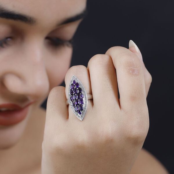 Afrikanischer Amethyst und Zirkon-Cocktail-Ring - 2,50 ct. image number 3
