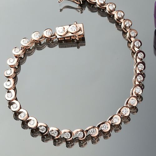 LUXURIANT DIAMOND - Lab Grown Diamant SI Armband ca. 19 cm 925 Silber 750 Roségold Vermeil ca. 2.51 ct image number 1