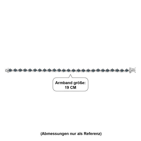 D'Joy blaues Diamant 19cm Armband, 925 Silber rhodiniert - 0,25 ct. image number 4