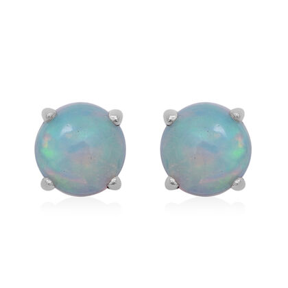 Natürliche, äthiopische Welo Opal-Ohrstecker, 925 Silber platiniert, ca. 1,00 ct