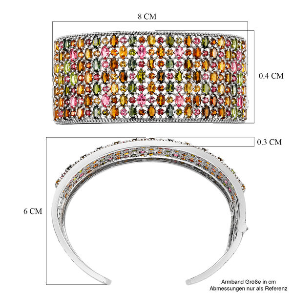 D'Joy AA Mehrfarbig-Turmalin Armreif ca. 19 cm 925 Silber Rhodiniert ca. 26,76 ct. image number 6