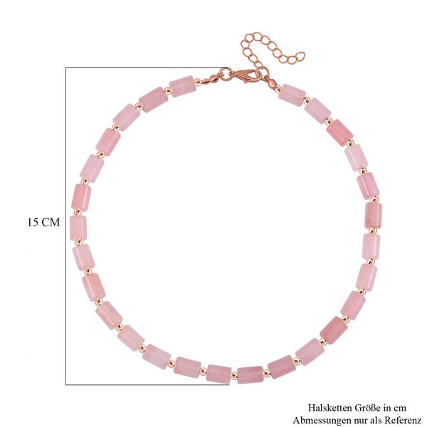 Rosenquarz Halskette ca. 45 cm Legierung Standard rosevergoldet ca. 204,15 ct. image number 5