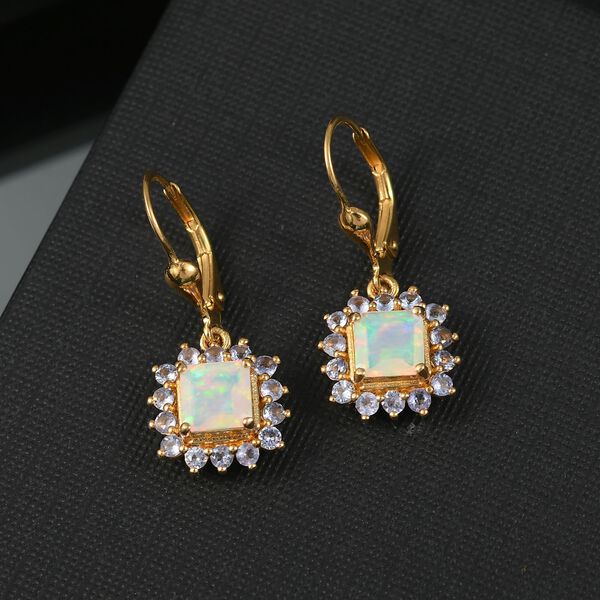 D'Joy Natürliche, äthiopische Welo Opal und Tansanit Ohrringe - 2,27 ct. image number 1