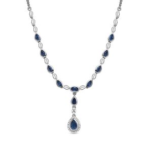 Kaschmir Kyanit und weiße Zirkon-Halskette - 4,08 ct.