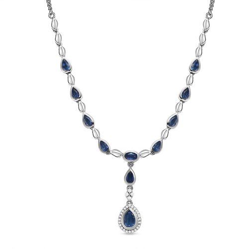 Kaschmir Kyanit und weiße Zirkon-Halskette - 4,08 ct. image number 0