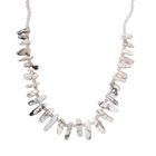 Weißer Howlit, Regenbogen Mondstein Halskette ca. 50 cm Messing platiniert ca. 260.00 ct